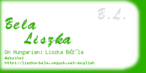 bela liszka business card